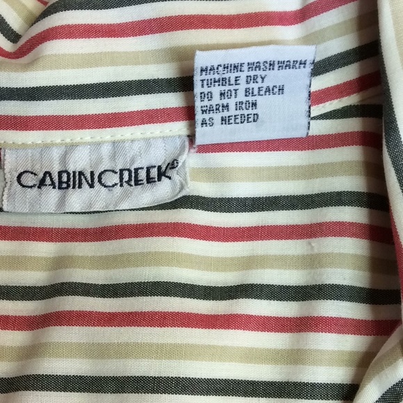 FINAL SALE PRICE Cabin Creek Striped Button Down Shirt Medium - Picture 2 of 7